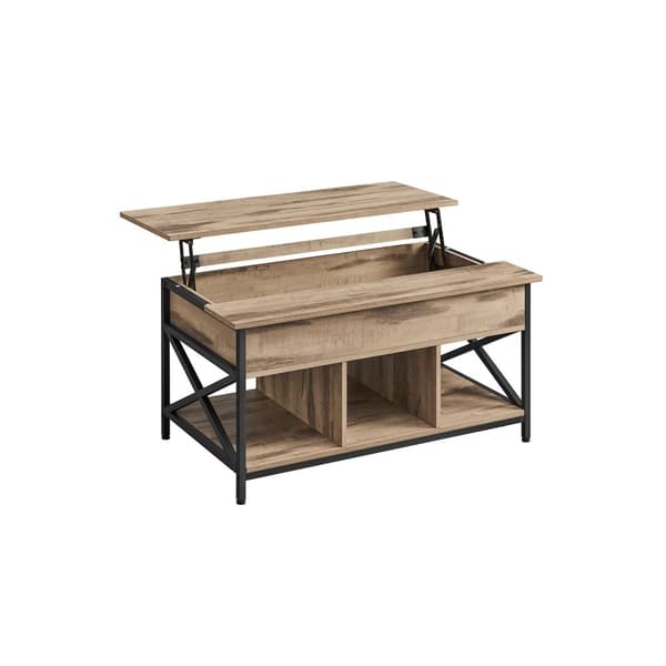 Rootz Soffbordsset - Sidobord - Vardagsrumsmöbler - Spånskiva Stål - 60cm x 100cm x 62cm - Camel Brun-Svart