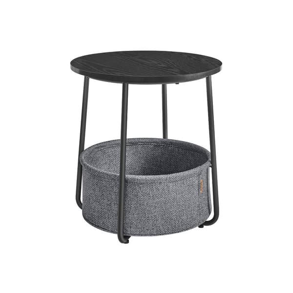 Rootz 2-delt sidebord - Endebord - Natbord - Spånplade Stål Polyesterstof - 45 cm x 50 cm - 39,6 cm x 18,2 cm - Letvægts - Holdbar - Nem montering