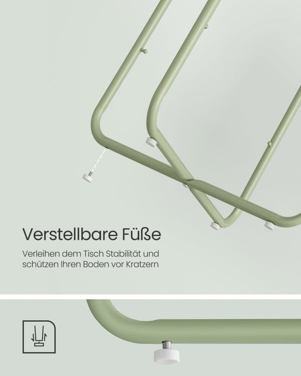 Rootz 3-delt sidebord - Stofkurv - Opbevaringsorganisator - Spånplade Stål Polyester - Laurel Green Creme White - 45cm x 50cm x 50cm - 39,6cm x 18,2cm