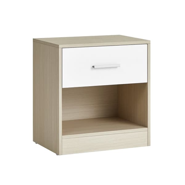 Rootz spånplade sidebord - Natural Beige Classic White - Natbord - Natbord - Robust konstruktion - Rigelig opbevaring - Nem montering - 28cm x 39cm x