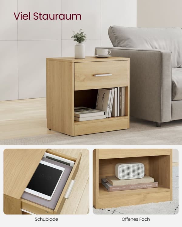 Rootz spånplade sidebord - Endebord - Natbord - Strågul - Letvægts - Robust - Nem montering - 28cm x 39cm x 41cm
