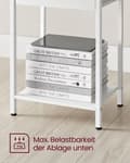 Miniatyrbillede 8 af 10: Rootz Hvidt sengebord - Natbord - Endebord - Spånplade stål ikke-vævet stof - 28cm x 38cm x 61cm - Letvægts - Robust - Nem montering