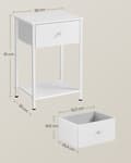 Miniatyrbillede 8 af 11: Rootz 2-delt sengeborde - Natbord - Endeborde - Spånplade stål ikke-vævet stof - 28cm x 38cm x 61cm - Hvid - Letvægts - Robust - Nem montering