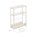 Miniatyrbillede 1 af 8: Rootz sengebord med stikkontakt - Natbord - Endebord - Spånpladestål - Kabelhåndtering - Nem montering - Cremehvid - 18cm x 45cm x 58cm