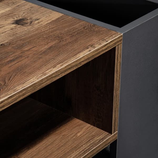Sofabord med skuffe - industriel stil - brun & sort