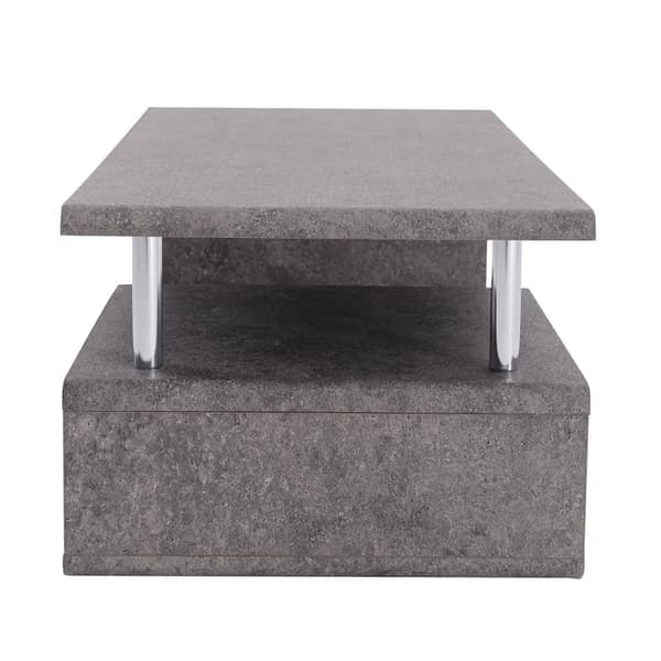 Sofabord med LED-belysning - cementgrå finish - grå