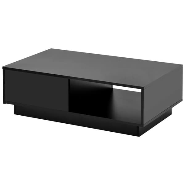 Sofabord med LED-belysning og skuffe - Moderne stil - sort