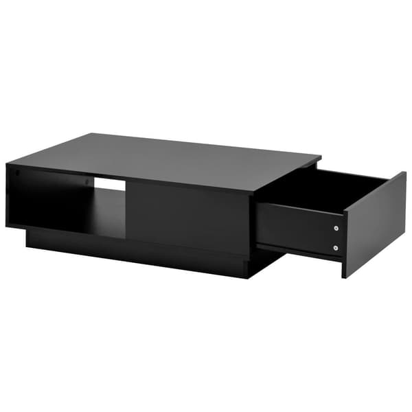 Sofabord med LED-belysning og skuffe - Moderne stil - sort