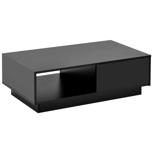 Sofabord med LED-belysning og skuffe - Moderne stil - sort