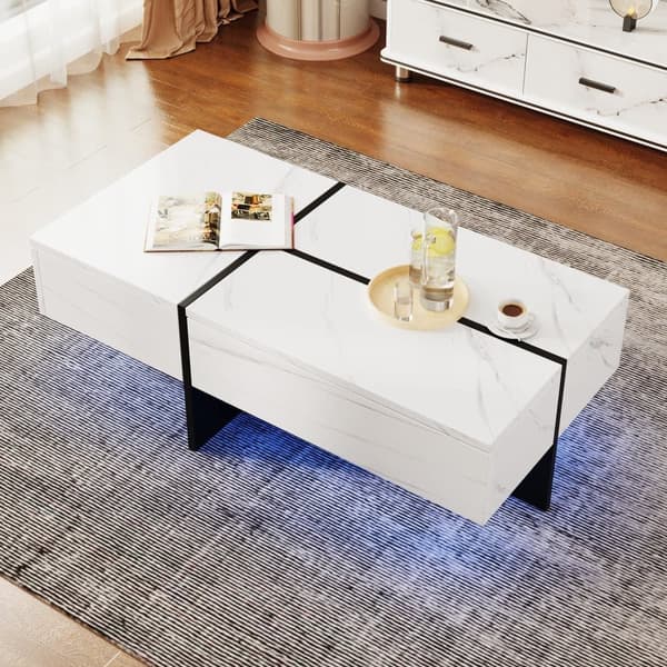Soffbord - med LED-belysningssystem som styrs via app - Vit