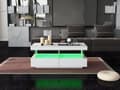 Miniatyrbild 3 av 10: Soffbord med LED-belysning - med 2 lådor och fack - modern stil - Vit