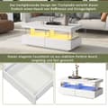 Miniatyrbild 4 av 10: Soffbord med LED-belysning - med 2 lådor och fack - modern stil - Vit