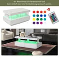Miniatyrbild 9 av 10: Soffbord med LED-belysning - med 2 lådor och fack - modern stil - Vit