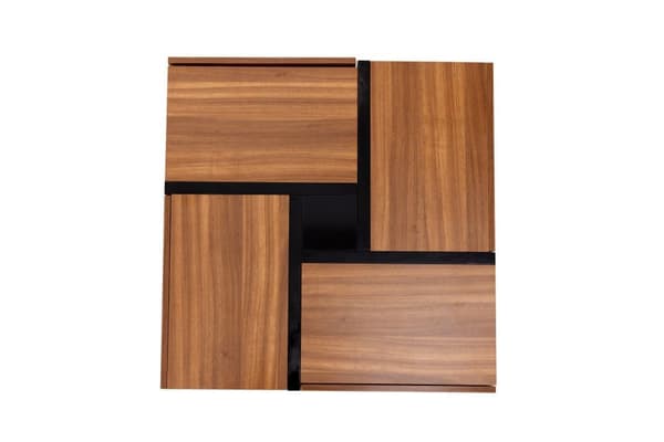 Sofabord - 4 skuffer - Opbevaringsplads i bunden - 78x78x36cm - Natur
