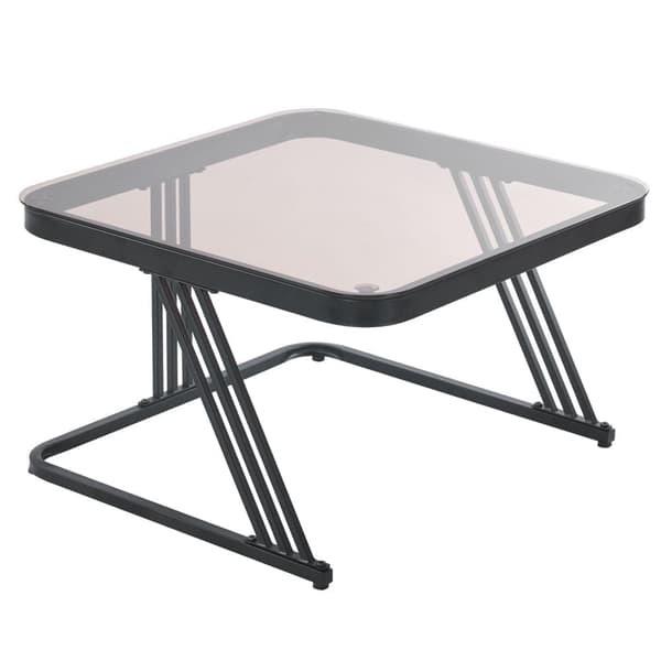 Set med 2 satsbord med en låda - täckt med glas och marmor - Grå