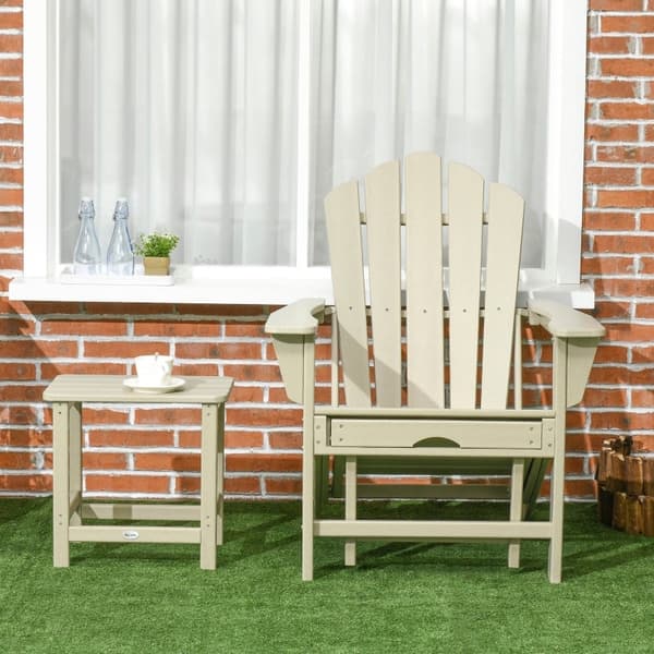Rootz kokoontaitettava kansituolisarja, jossa on jalkarakka ja sivupöytä - Patio Lounge -tuoli - Puutarhatuoli - Kestävä HDPE - Äärimmäinen mukavuus -
