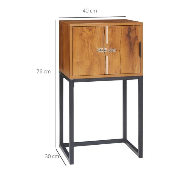 Rootz Konsolbord - Industrielt sidebord - Skænk med skab - Rigelig opbevaring - Displayhylde - Holdbar og nem at rengøre - 40L x 30W x 76H cm