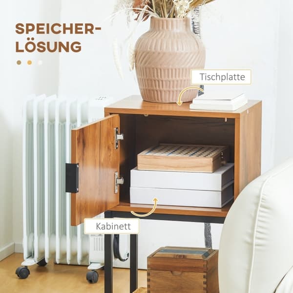 Rootz Konsolbord - Industrielt sidebord - Skænk med skab - Rigelig opbevaring - Displayhylde - Holdbar og nem at rengøre - 40L x 30W x 76H cm