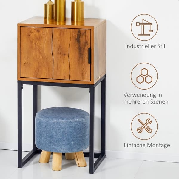 Rootz Konsolbord - Industrielt sidebord - Skænk med skab - Rigelig opbevaring - Displayhylde - Holdbar og nem at rengøre - 40L x 30W x 76H cm