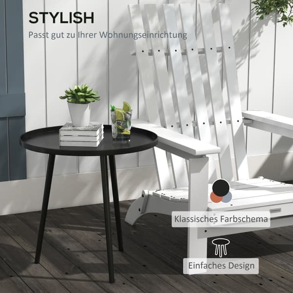 Rootz Outdoor-sivupöytä - Sohvapöytä - Päätypöytä - Monipuolinen käyttö - Moderni muotoilu - Suojareuna - Ф40 x 50H cm - Teräs