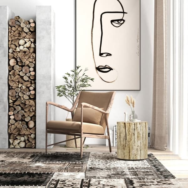 Rootz Sidebord - Træstubdesign - Vejrbestandigt betonbord - Indendørs og udendørs brug - Ø37 x 43 cm - Høj modstandsdygtighed - Rigelig opbevaring - A