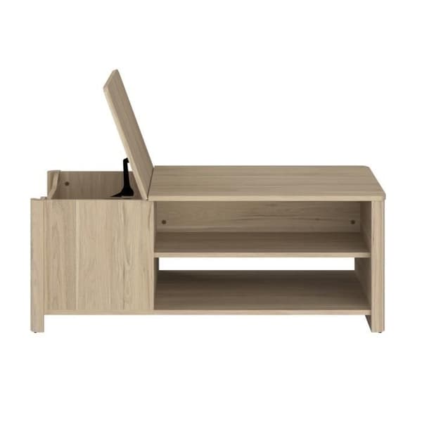Rektangulärt BETTY soffbord - I pappersbelagd spånskiva - Ekdekor - Klassisk - L110 x H42 x D60 cm