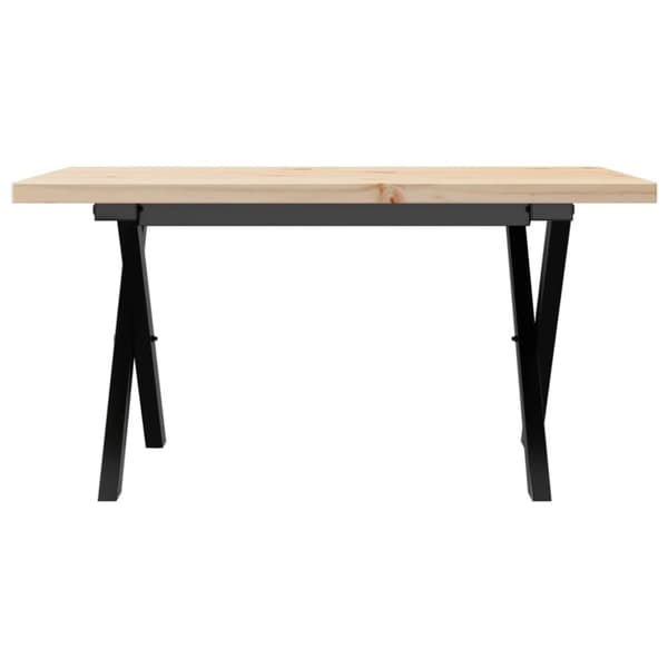 vidaXL sofabord 80x50x40,5 cm X-stel massivt fyrretræ og støbejern