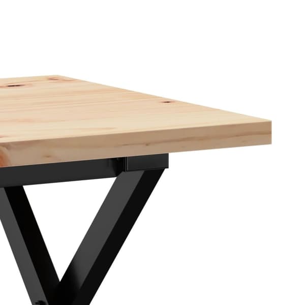 vidaXL sofabord 80x50x40,5 cm X-stel massivt fyrretræ og støbejern