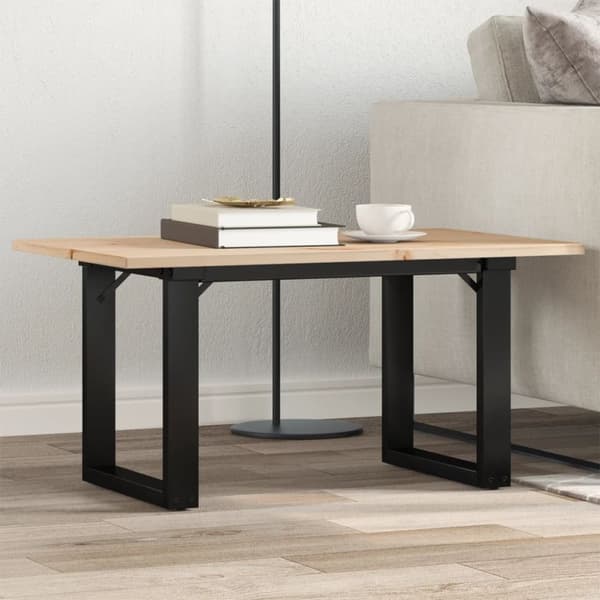 vidaXL Salongbord O-ramme 80x50x40 cm heltre furu og stål