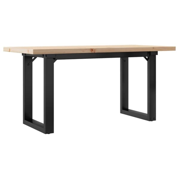 vidaXL sofabord 90x40x45,5 cm O-stel massivt fyrretræ og støbejern