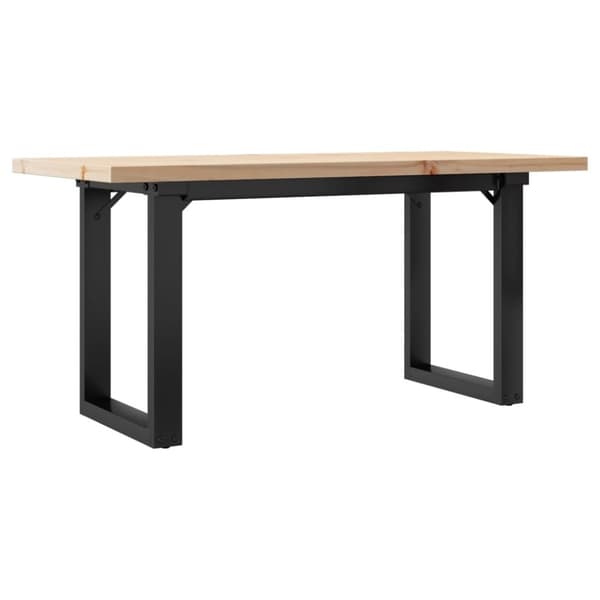 vidaXL sofabord 90x40x45,5 cm O-stel massivt fyrretræ og støbejern
