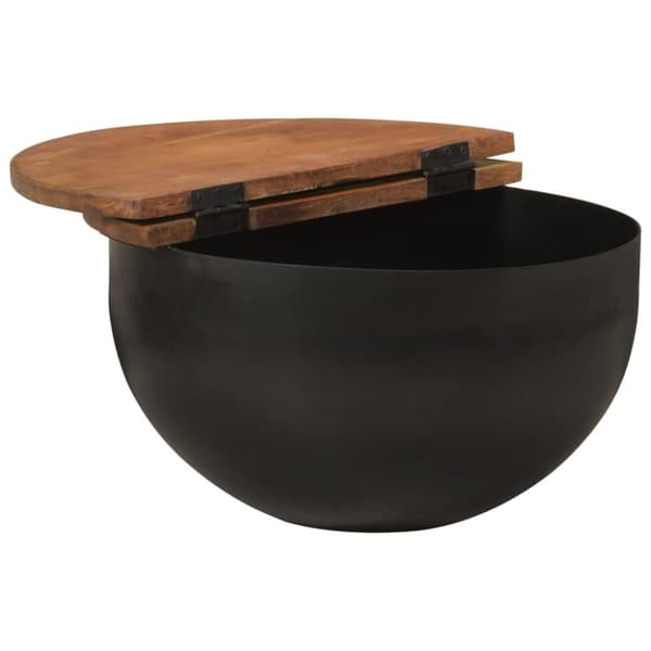 vidaXL sofabord 50x27 cm massivt genbrugstræ sort