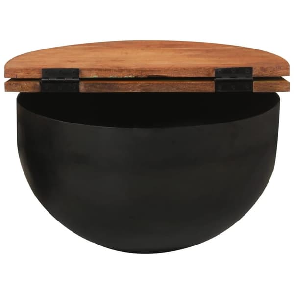 vidaXL sofabord 50x27 cm massivt genbrugstræ sort