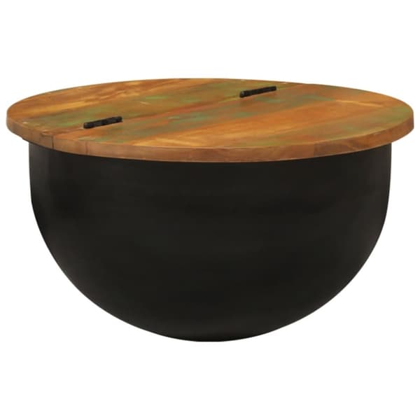vidaXL sofabord 50x27 cm massivt genbrugstræ sort