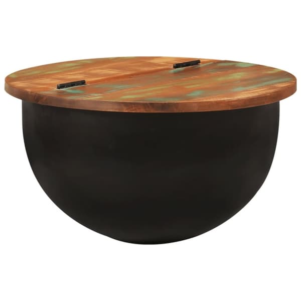 vidaXL sofabord 50x27 cm massivt genbrugstræ sort