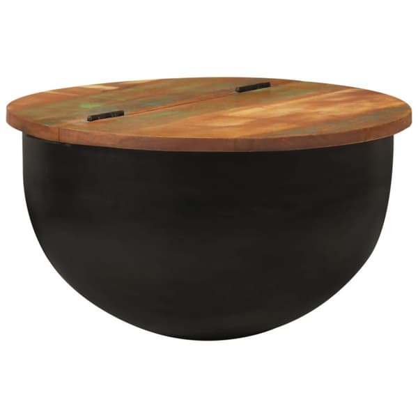 vidaXL sofabord 50x27 cm massivt genbrugstræ sort