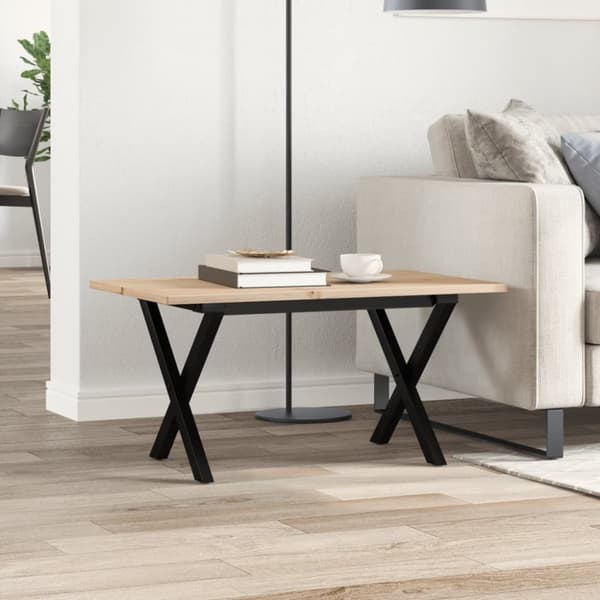 vidaXL Salongbord X-ramme 80x50x40 cm heltre furu og stål