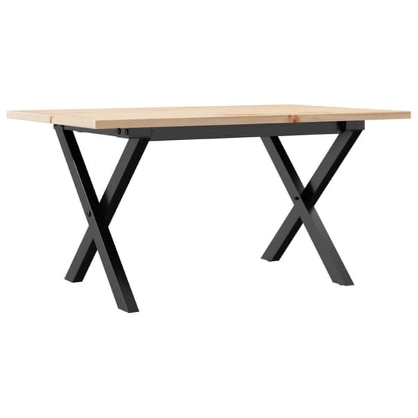 vidaXL Salongbord X-ramme 80x50x40 cm heltre furu og stål