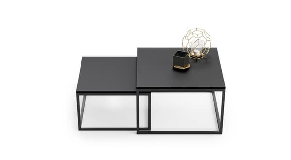 Industrielle sofabordssæt - Loft stil - sort