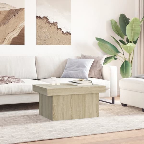 vidaXL sofabord 80x55x40 cm konstrueret træ sonoma-eg
