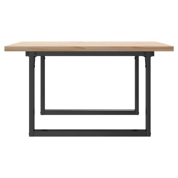 vidaXL Soffbord O-ram 80x80x45,5 cm massiv furu och gjutjärn