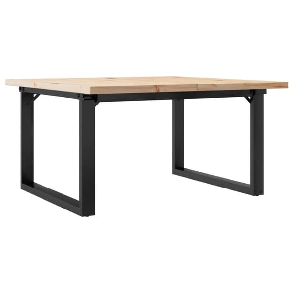 vidaXL Soffbord O-ram 80x80x45,5 cm massiv furu och gjutjärn