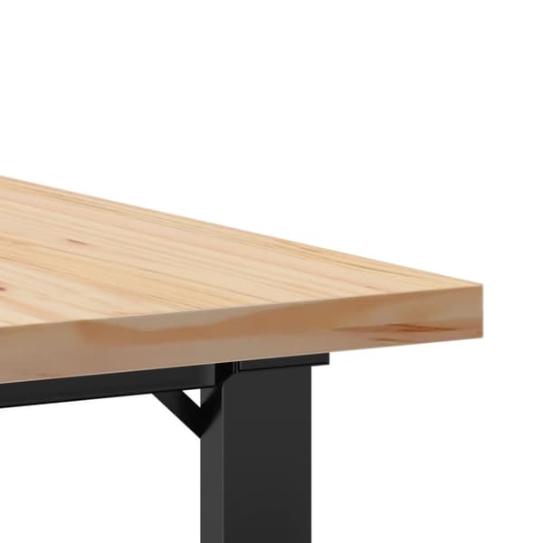 vidaXL Soffbord O-ram 80x80x45,5 cm massiv furu och gjutjärn