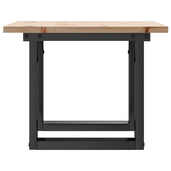vidaXL Soffbord O-ram 50x50x35 cm massiv furu och gjutjärn