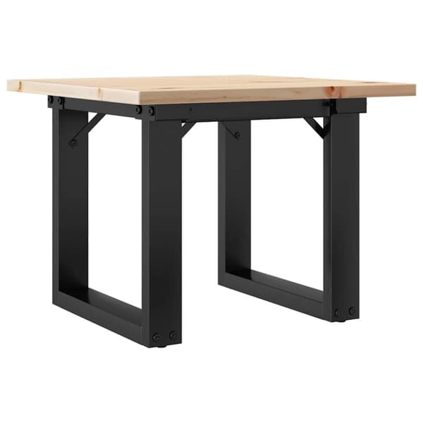 vidaXL Soffbord O-ram 50x50x35 cm massiv furu och gjutjärn