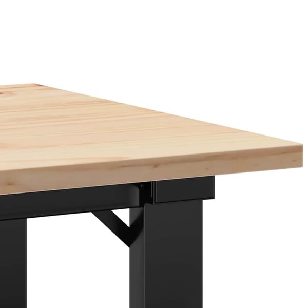 vidaXL Soffbord O-ram 50x50x35 cm massiv furu och gjutjärn