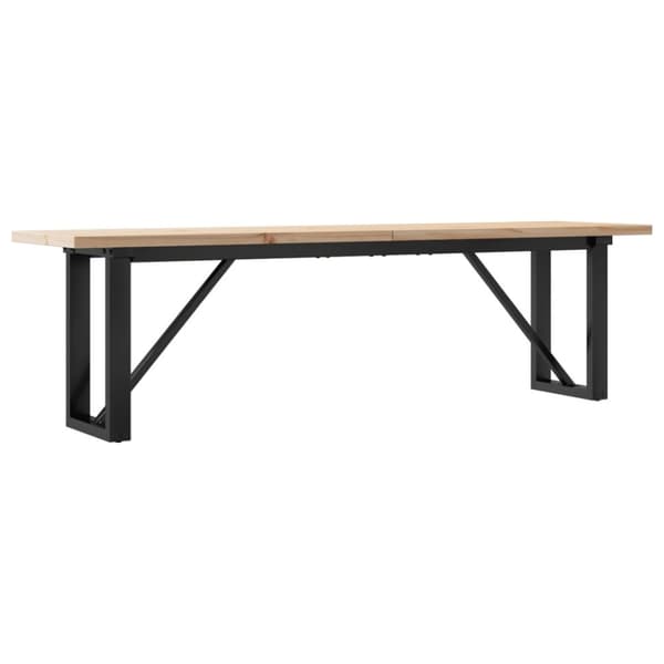 vidaXL Soffbord O-ram 160x40x45,5 cm massiv furu och gjutjärn