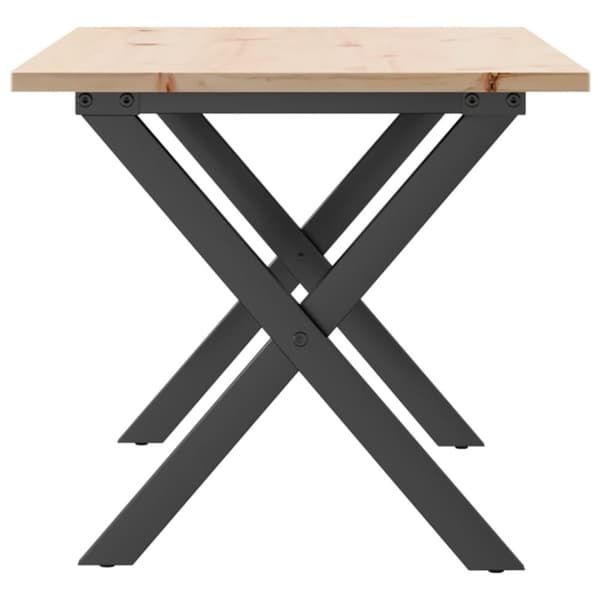 vidaXL sofabord 90x40x45 cm X-stel massivt fyrretræ og støbejern