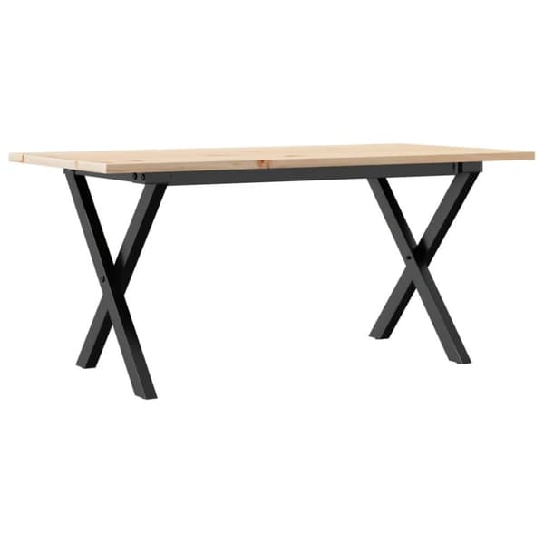 vidaXL sofabord 90x40x45 cm X-stel massivt fyrretræ og støbejern