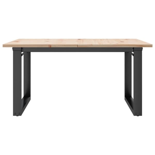 vidaXL sofabord 90x90x45 cm O-stel massivt fyrretræ og støbejern